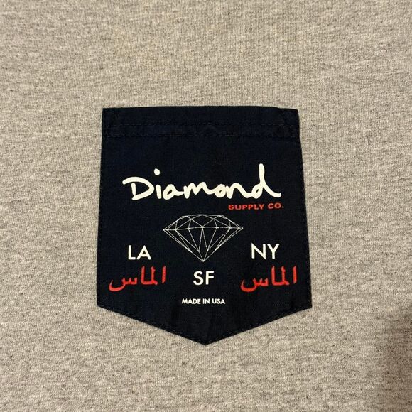 Diamond Supply Co. Small Pocket T-Shirt Grey XLarge - Picture 2 of 5
